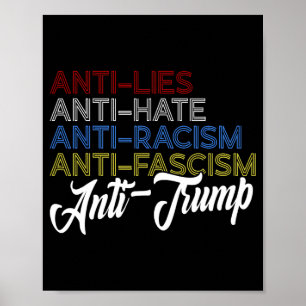 Póster Anti-mentiras contra el odio contra el racismo ant