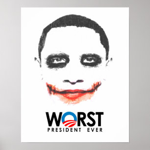 Póster Anti-Obama - El peor presidente nunca negro