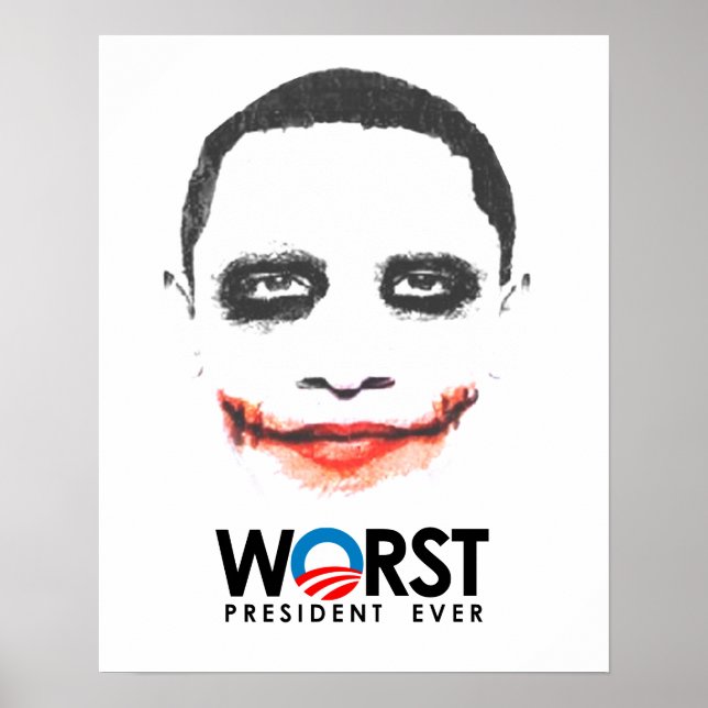 Póster Anti-Obama - El peor presidente nunca negro (Frente)