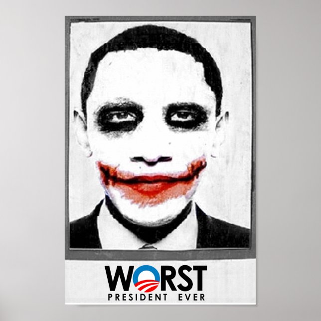 Póster Anti-Obama - El peor presidente nunca negro (Frente)