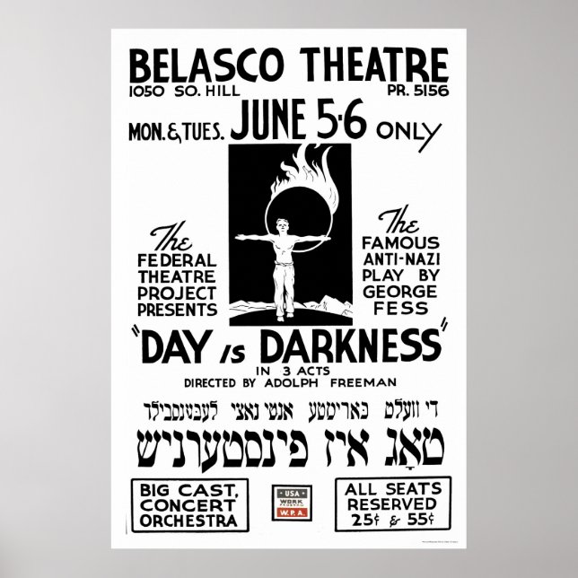 Póster Anti-Play Yiddish 1939 WPA (Frente)