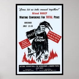 Póster Anti-Racism & Anti Jim Crow Poster NAACP Art Wall