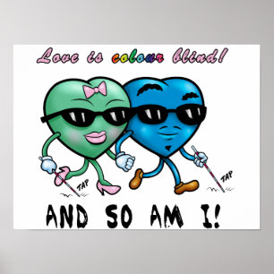 Póster Anti Racismo Poster de corazones enamorados