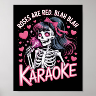 Póster Anti San Valentín Rosas Son Rojas Blah Karaoke Esq
