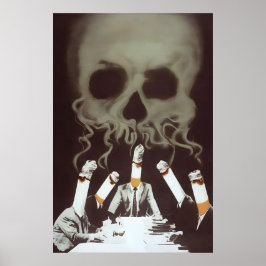 Póster Anti Smoking Skull Poster, Eastern Germany GDR DDR