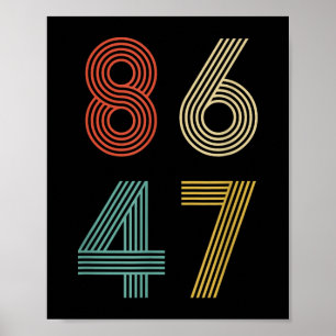 Póster Anti Trump 8647 86 47 Impeach 47 Retro