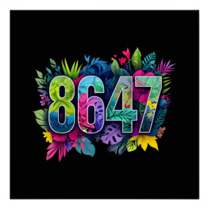 Póster Anti Trump 8647 Floral Resistir 86 47 Impugnar Tru
