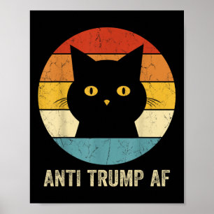 Póster Anti Trump Af Tee Retro Gracioso Anti Trump Cat