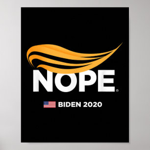 Póster Anti-trump, Biden 2020, Trump Nope, Trump No,