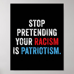 Póster Anti Trump Co Uni-adulto contra el racismo, negro,