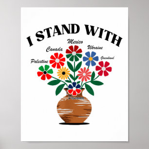 Póster Anti Trump estoy de acuerdo con Canadá México Gree