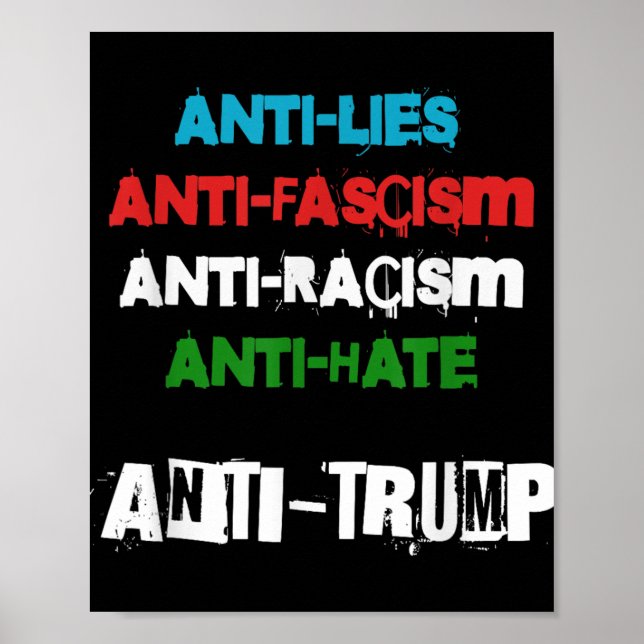 Póster Anti Trump Miente Fascismo Racismo Y Odio A Trump  (Frente)