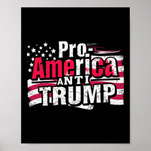 Póster Anti-trump pro-estadounidense - Bandera norteameri