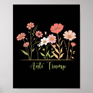 Póster Anti-Trump Resiste Floral Botánico Liberal Activis
