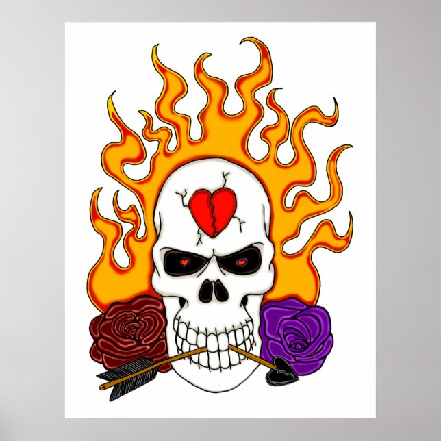 Póster Anti Valentine Skull (Frente)
