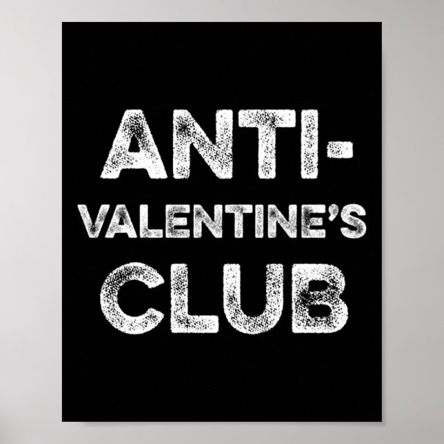 Póster Anti Valentines Club Single Awareness Day Sarcast  (Frente)