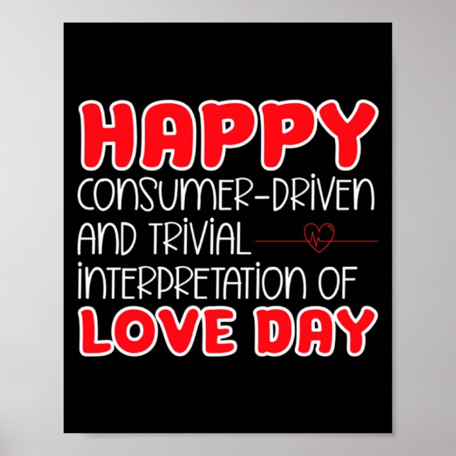 Póster Anti Valentines Day Anti Love Valentine Hate Sing  (Frente)