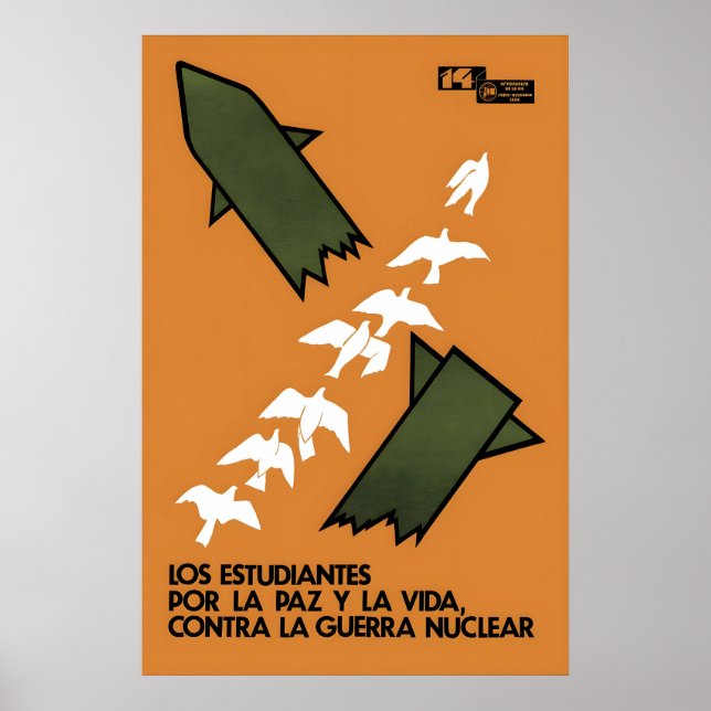 Póster Anti-war Poster Students against nuclear war (in (Frente)