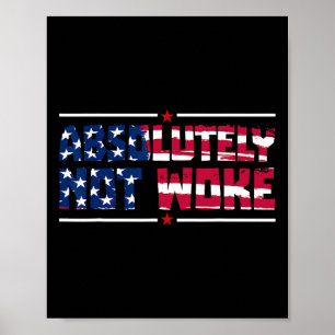 Póster Anti-woke Absolutamente No Woke Bandera De Usa Lib