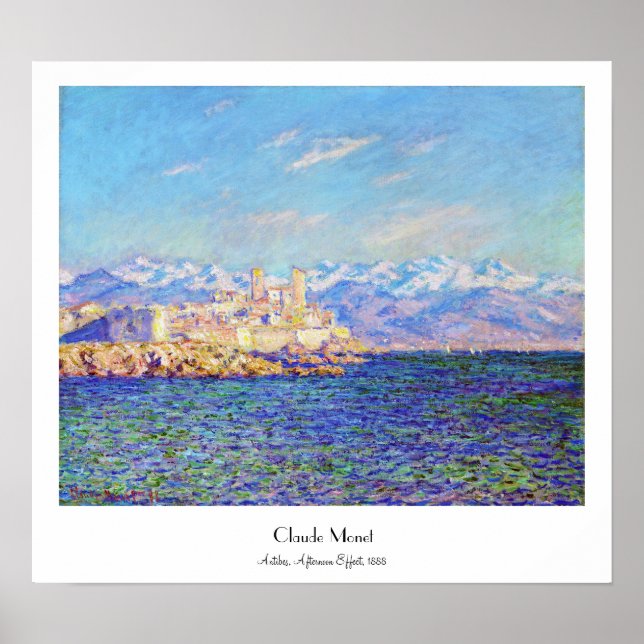 Póster Antibes, efecto de tarde, 1888 Claude Monet fresco (Frente)