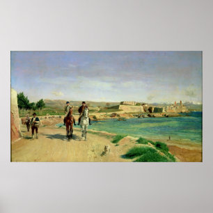 Póster Antibes, el paseo del caballo, 1868