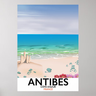 Póster Antibes France Beach poster