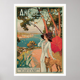 Póster Antibes France Vintage Travel
