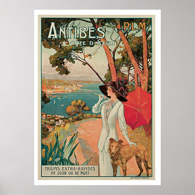 Póster Antibes France Vintage Travel (Frente)