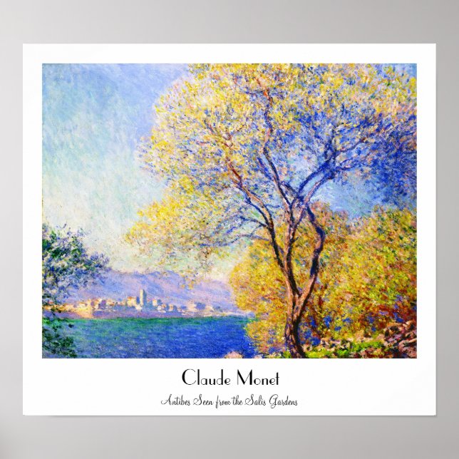 Póster Antibes visto desde los Salis Gardens Claude Monet (Frente)
