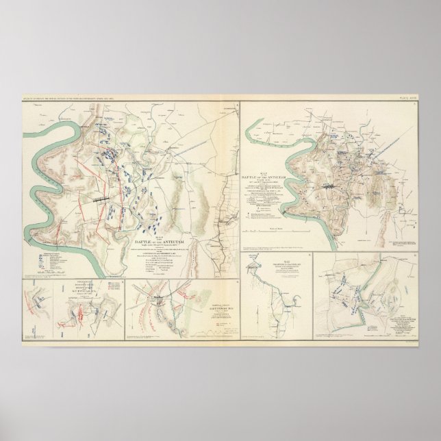 Póster Antietam, Suffolk, Gettysburg (Frente)