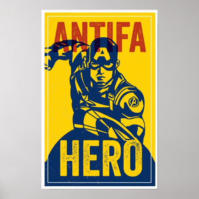 Póster ANTIFA HEROES SERIES: Captain American Poster (Frente)