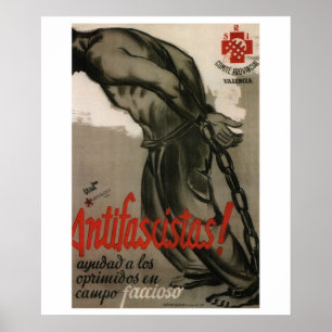 Póster ¡Antifascist! Ayude al poster del