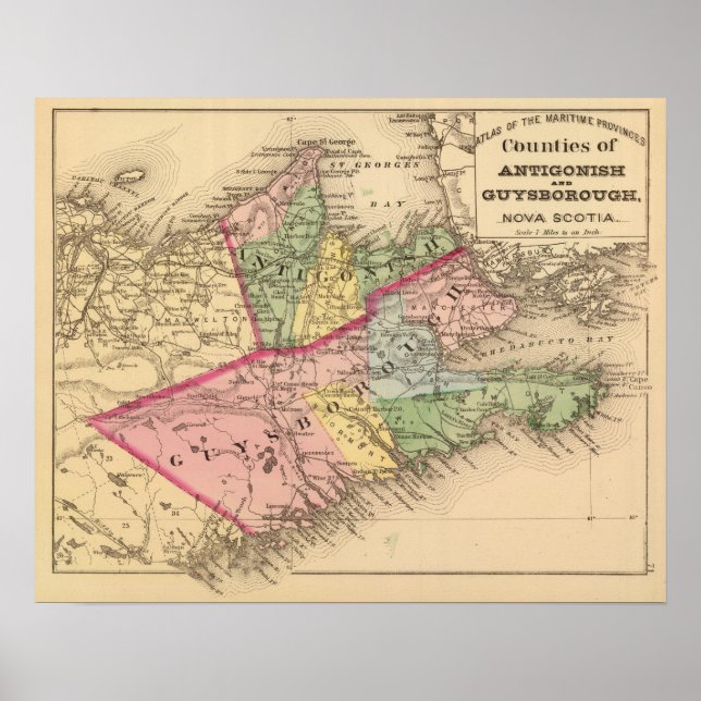 Póster Antigonish, condados de Guysborough, NS (Frente)