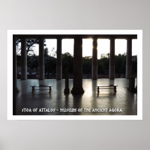 Póster Antigua Agora de Atenas, Grecia. Estúa de Attalos