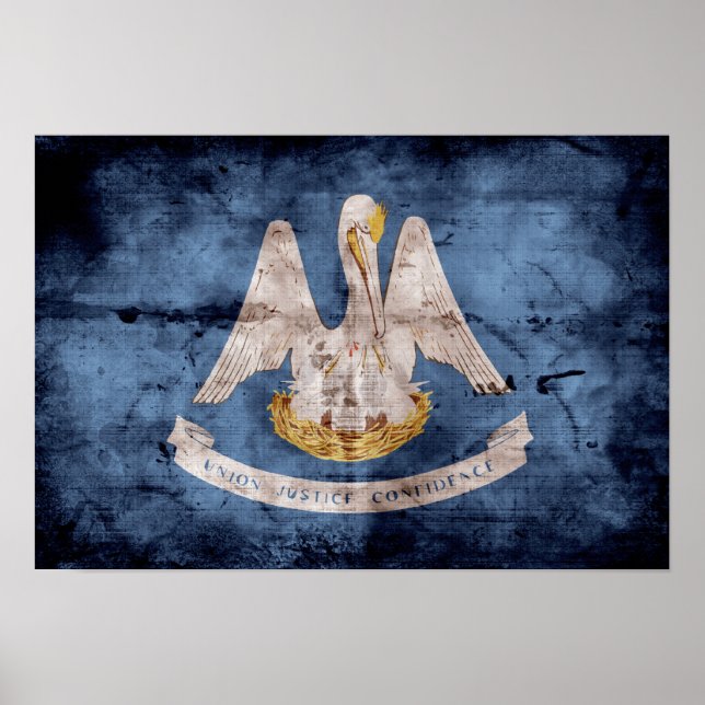 Póster Antigua bandera de Luisianan; (Frente)