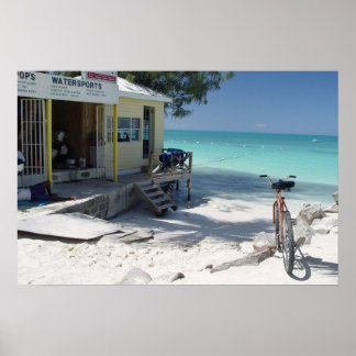 Póster Antigua bicicleta con vistas