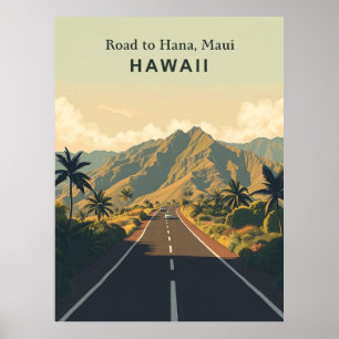 Póster Antigua carretera a Hana, Maui, Hawái Viajes