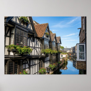 Póster Antigua Casa de Tejedores junto al río Stour, Cant
