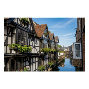 Póster Antigua Casa de Tejedores junto al río Stour, Cant