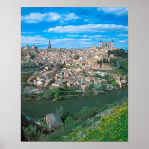 Póster Antigua ciudad de Toledo, España.
