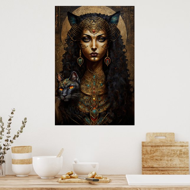 Póster Antigua diosa egipcia Bastet (Cocina)