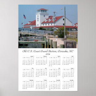 Póster Antigua Estación de la Guardia Costera Outer Banks