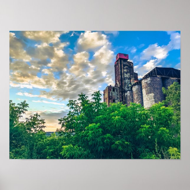 Póster Antigua fábrica de malteado en Montreal, Quebec, C (Frente)