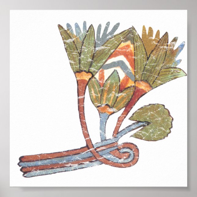 Póster Antigua flor egipcia Lotus (Frente)