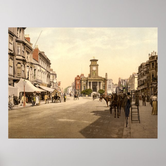 Póster Antigua Inglaterra, Worthing, West Sussex Reino Un (Frente)