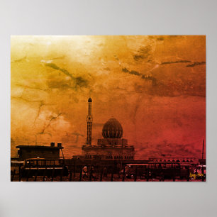 Póster Antigua Irak Bagdad Mezquita Buniya