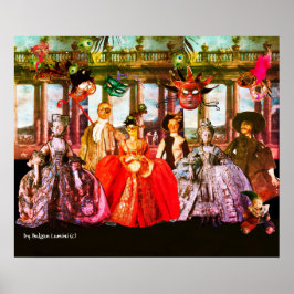 PÓSTER ANTIGUA ITALIANA BOMBA FIESTA DE CÓSTUME MASQUERAD