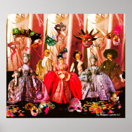 PÓSTER ANTIGUA ITALIANA BOMBA FIESTA DE CÓSTUME MASQUERAD