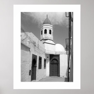 Póster Antigua mezquita en Trípoli (B&W)