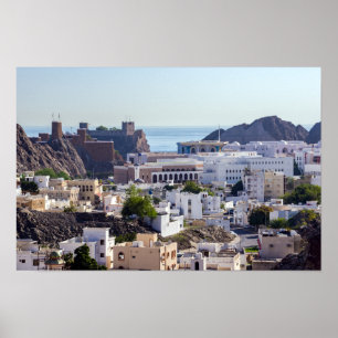 Póster Antigua Muscat ciudad histórica original de Muscat